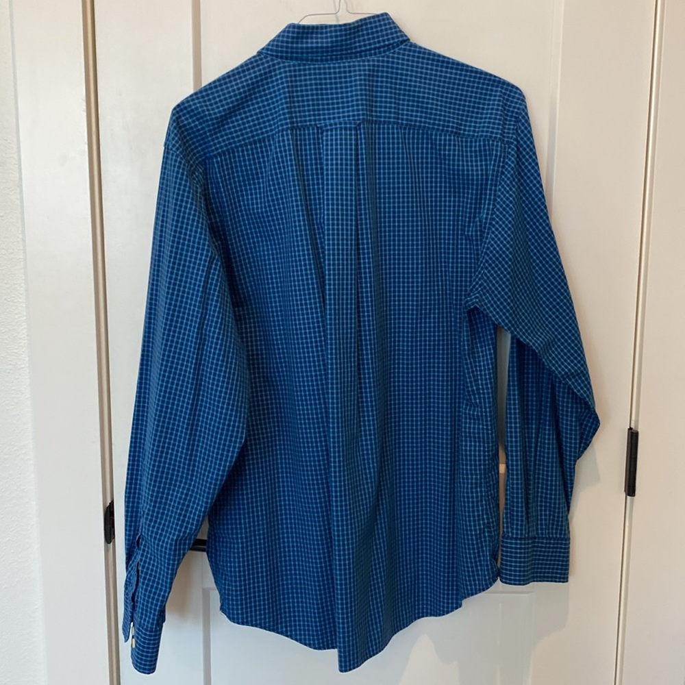 Nautica Men’s Long Sleeve Shirt.  XL Slim Fit. ‎ Wrinkle Free.  Blue Plaid - Picture 4 of 6